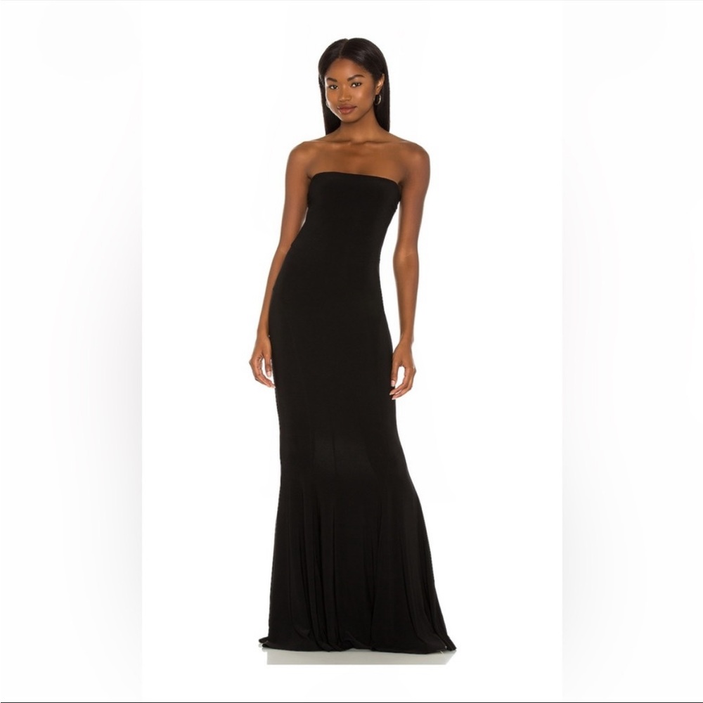 Norma Kamali x REVOLVE Strapless Fishtail Gown in Black